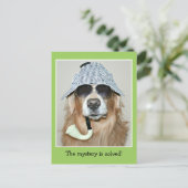 Grappige Gouden Retriever Detective Hond Verjaarda Briefkaart (Staand voorkant)