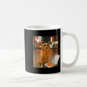Grappige gouden retriever hond eet pizza meme avon koffiemok