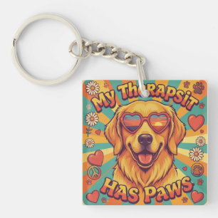 Grappige Gouden Retriever Honden Sleutelhanger
