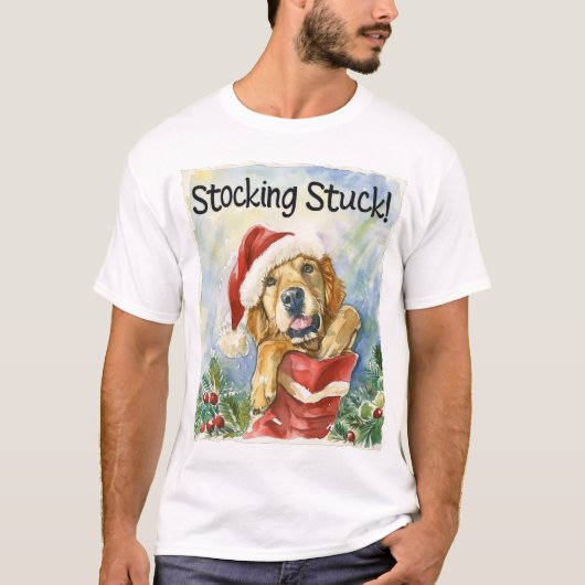 Grappige Gouden Retriever Kerstmis T-shirt (Voorkant)