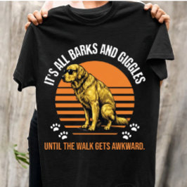 Grappige Gouden Retriever Retro Zonsondergang Onbe T-shirt