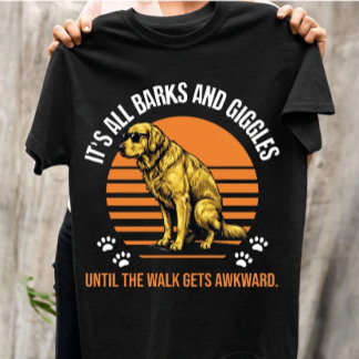 Grappige Gouden Retriever Retro Zonsondergang Onbe T-shirt