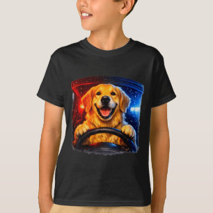 Grappige gouden retriever rijdt hond humor auto me t-shirt
