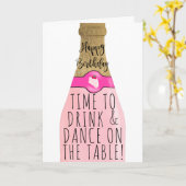 Grappige gouden roze bubbelige illustratie verjaar kaart (Gele Bloem)