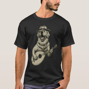 Grappige Goudkleurige Retriever die Gitaar Speelt T-shirt