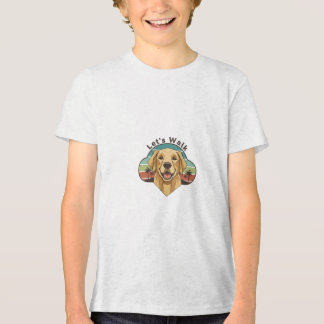 Grappige goudkleurige retrieverhond met een glimla Tri-Blend shirt