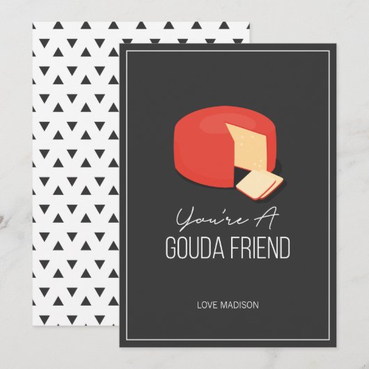 Grappige Goudse vriend Valentijn liefde Kaas Kaart (Voorkant / Achterkant)