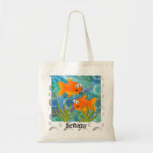Grappige goudvis gepersonaliseerd tote bag (Voorkant)