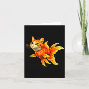 Grappige goudvis kat hybride schattig dier meme kaart