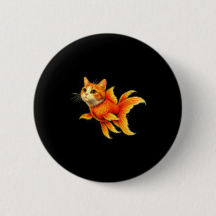 Grappige goudvis kat hybride schattig dier meme ronde button 5,7 cm