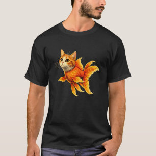 Grappige Goudvis Kat Hybride Schattig Dier Meme T-shirt
