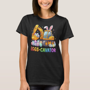Grappige Graafmachine Bouw Paashaas T-shirt