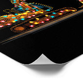 Grappige graafmachine kerst graphics lichten liefh poster (Hoek)