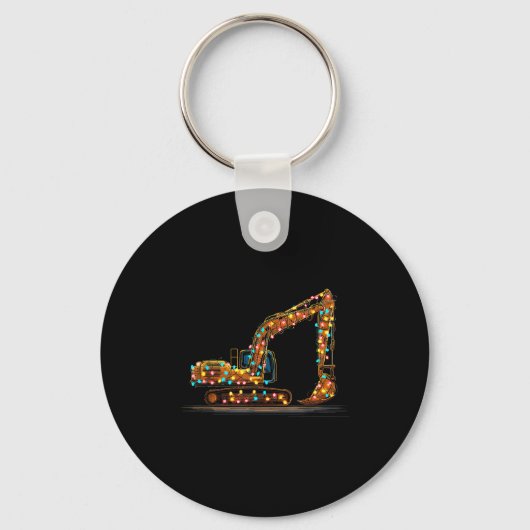 Grappige graafmachine kerst graphics lichten liefh sleutelhanger (Voorkant)