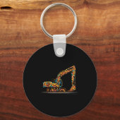 Grappige graafmachine kerst graphics lichten liefh sleutelhanger (Voorkant)