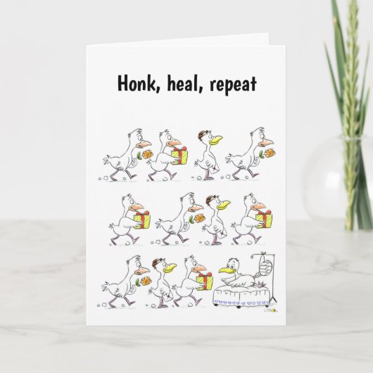Grappige Graag Beterschap Eend Woordspeling Kaart (Voorkant)