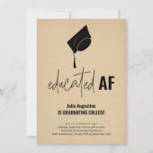 Grappige Graduation Party Uitnodiging Opgeleid AF (Voorkant)