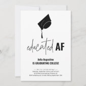 Grappige Graduation Party Uitnodiging Opgeleid AF (Voorkant)
