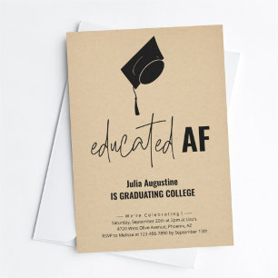 Grappige Graduation Party Uitnodiging Opgeleid AF
