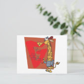 grappige graffiti giraffe cartoon briefkaart (Staand voorkant)