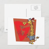 grappige graffiti giraffe cartoon briefkaart (Voorkant / Achterkant)