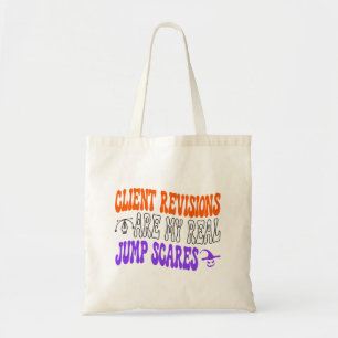 Grappige Grafisch Ontwerper Halloween Klant Revisi Tote Bag
