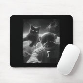 Grappige grafische kat astronaut Selfie Grappig Muismat (Met muis)
