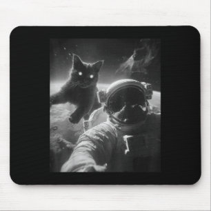 Grappige grafische kat astronaut Selfie Grappig Muismat