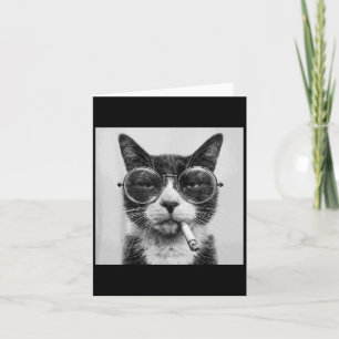 Grappige Grafische Kat die Rookt Volwassene Grappi Kaart