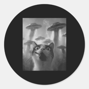 Grappige Grafische Kat Gangster Grappig _1 Ronde Sticker