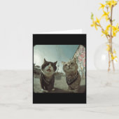 Grappige Grafische Kat Gangster Grappig _2 Kaart (Gele Bloem)