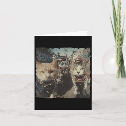 Grappige Grafische Kat Gangster Grappig _3 Kaart (Voorkant)