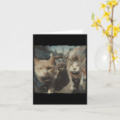 Grappige Grafische Kat Gangster Grappig _3 Kaart (Gele Bloem)
