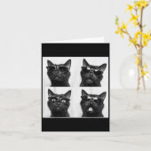 Grappige Grafische Kat Photobooth Selfie Grappig _ Kaart (Gele Bloem)