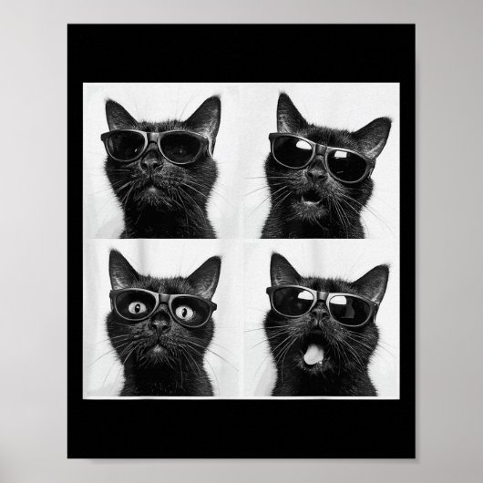 Grappige Grafische Kat Photobooth Selfie Grappig _ Poster (Voorkant)
