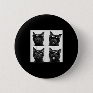 Grappige Grafische Kat Photobooth Selfie Grappig _ Ronde Button 5,7 Cm