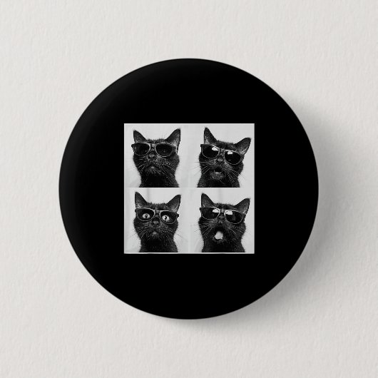 Grappige Grafische Kat Photobooth Selfie Grappig _ Ronde Button 5,7 Cm (Voorkant)