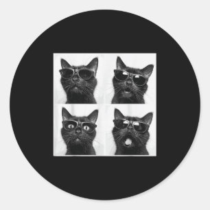 Grappige Grafische Kat Photobooth Selfie Grappig _ Ronde Sticker
