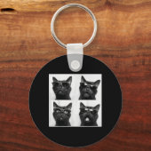 Grappige Grafische Kat Photobooth Selfie Grappig _ Sleutelhanger (Voorkant)