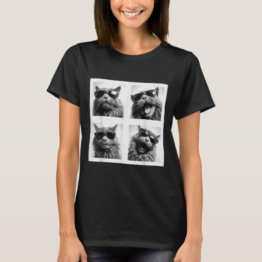 Grappige Grafische Kat Photobooth Selfie Grappig _ T-shirt (Voorkant)