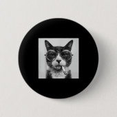 Grappige grafische kat roken volwassen grappig _1 ronde button 5,7 cm (Voorkant)