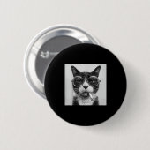 Grappige grafische kat roken volwassen grappig _1 ronde button 5,7 cm (Voorkant /achterkant)
