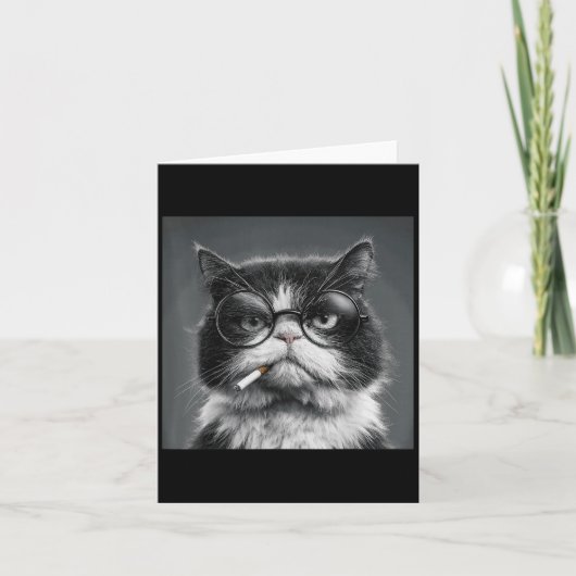 Grappige grafische kat roken volwassen grappig _2 kaart (Voorkant)
