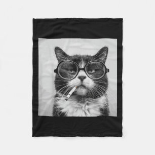 Grappige grafische kat roken volwassen grappig _3 fleece deken