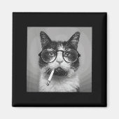 Grappige Grafische Kat Roken Volwassen Grappig Magneet (Voorkant)