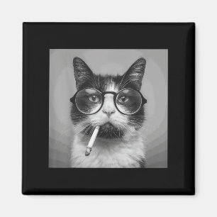 Grappige Grafische Kat Roken Volwassen Grappig Magneet