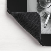 Grappige Grafische Kat Roken Volwassen Grappig Muismat (Hoek)