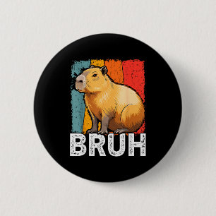 Grappige grafische meme capybara bruh voor jongens ronde button 5,7 cm