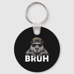 Grappige Grafische Meme Capybara Bruh Voor Jongens Sleutelhanger