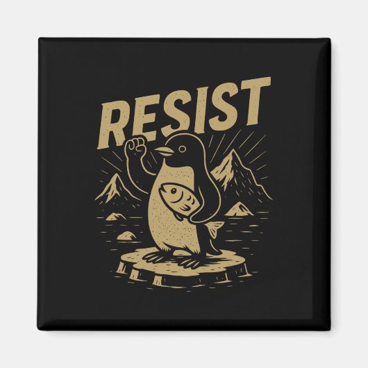 Grappige grafische pinguïns weerstaan pinguïn tege magneet (Voorkant)